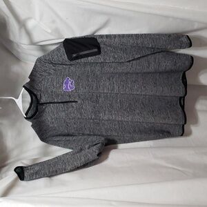 Colosseum. Gray.Hues; K-State; 1/4 Zip; Pocket; Band Collar Pullover.  Size L.